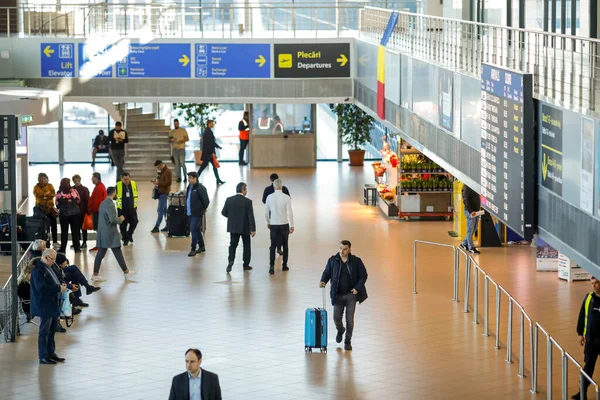 Otopeni Rumania Febrero 2020 Detalles Desde Interior Del Aeropuerto Internacional — Foto de Stock