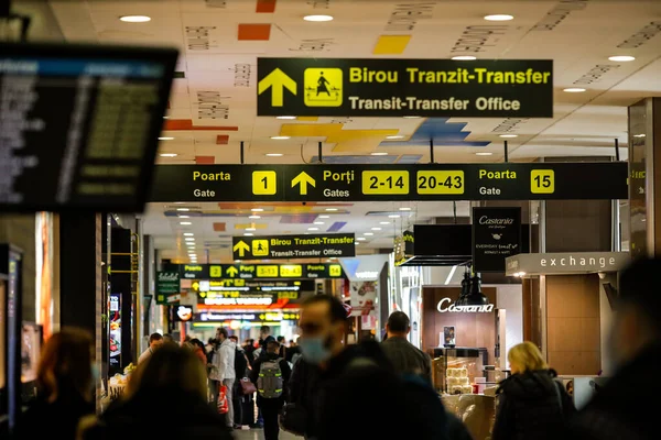 Otopeni Rumania Febrero 2020 Detalles Desde Interior Del Aeropuerto Internacional —  Fotos de Stock