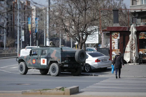 Bucarest Rumania Marzo 2020 Ejército Rumano Fue Llamado Para Ayudar — Foto de Stock