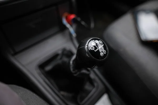 Shallow Depth Field Image Old Broken Gear Shift Knob Manual — Stock Photo, Image