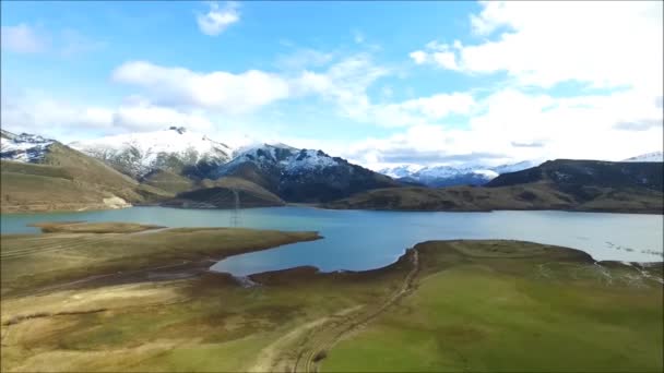 Vuelo Dron Sobre Praderas Cerca Del Pantano Casares — Vídeo de Stock