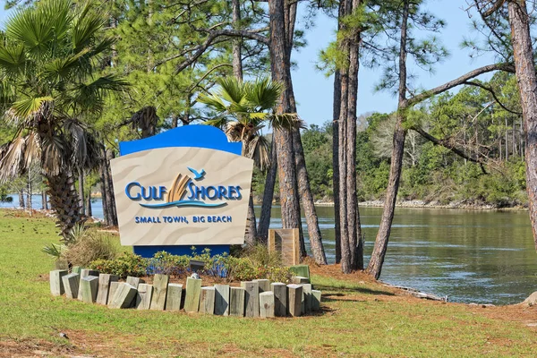 Gulf Shores Alabama Road Sign — Fotografia de Stock