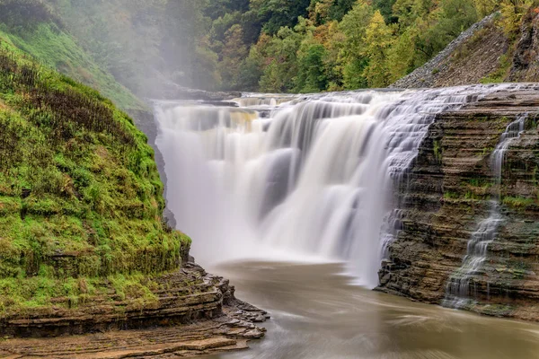 Close-Up Of The Upper Falls At Letchworth State Park — Stock Photo, Image