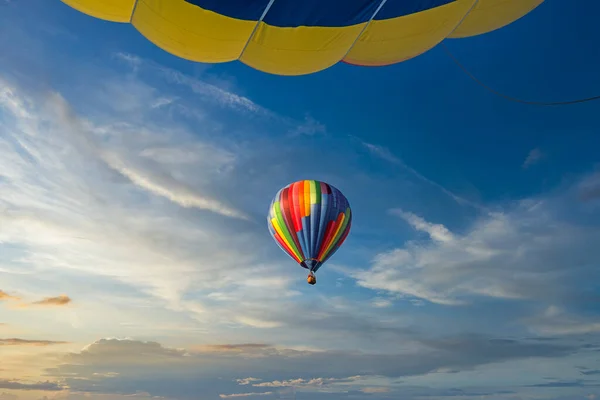 Hot Air Balloons In Flight Over Letchworth State Park In New York