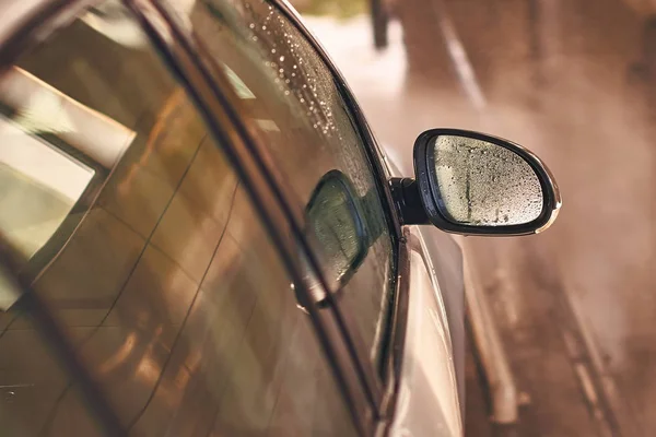 Clean automobile in car wash service interior — Stock Photo, Image