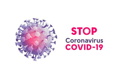 Coronavirus COVID-19 veya 2019-nCov romanı Coronavirus konsepti Asya gribi salgını ve koronavirüs gribi salgını gibi tehlikeli grip salgını vakaları için solunabilir. Mikroskop virüsü maviyle kaplanıyor