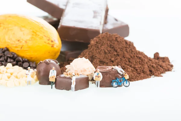 Cocineros de repostería miniatura y cacao — Foto de Stock