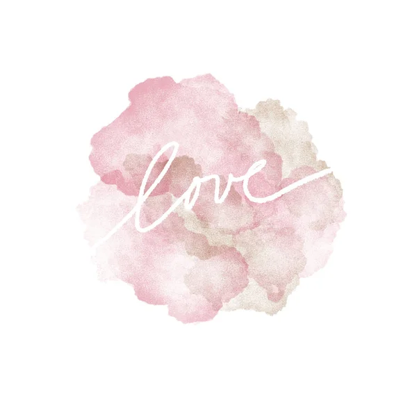 水彩のピンクの愛 — ストック写真