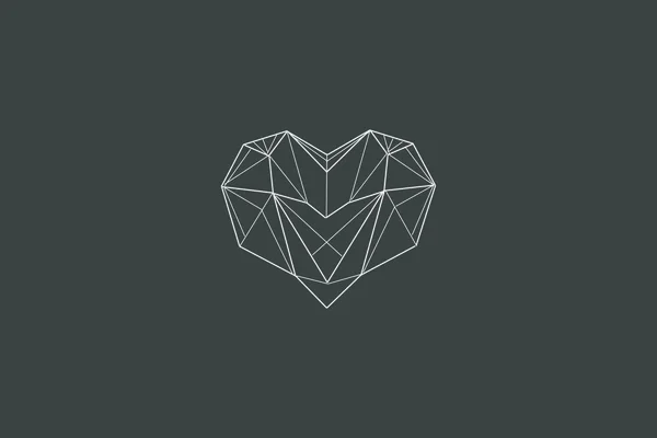 White Geometric Heart — Stock Photo, Image