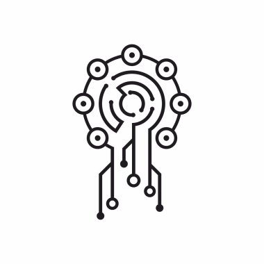 Yüksek teknoloji ve bilgisayar ile ilgili her şeyin logosu (seçenek 2)