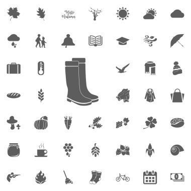 Sonbahar simgesi ve set tasarımı için nesneleri.