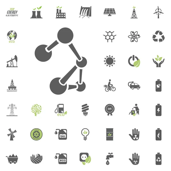 Conjunto de ícones vetoriais Eco e Energia Alternativa. Fonte de energia eletricidade conjunto de recursos vetor . — Vetor de Stock