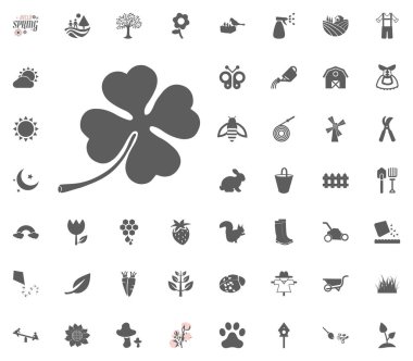 Yonca simgesi. Bahar vektör çizim Icon set.