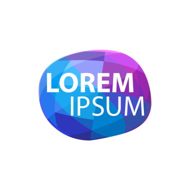 Beyaz arka plan üzerinde izole soyut poligonal oval şekil, logo tasarım,.