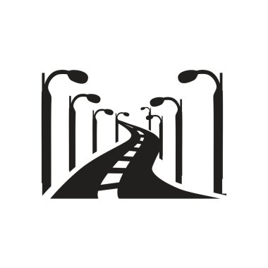 Beyaz arka plan üzerinde izole kalın sokak yol ışıkları, illüstrasyon tasarımı,.