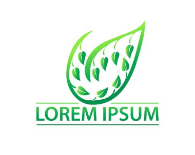 Beyaz arka plan üzerinde izole yaprak illüstrasyon tasarımı, küçük yaprakları ile anahat. 