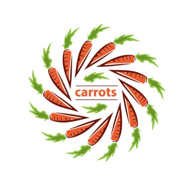 kalın havuç illüstrasyon formları daire, sembol tasarımı, beyaz arka plan üzerinde izole.