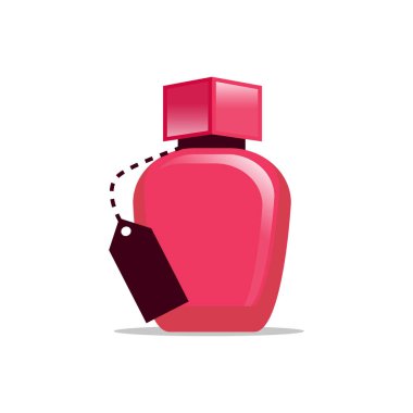zarif parfüm şişe illüstrasyon, simgesi tasarım, beyaz arka plan üzerinde izole.