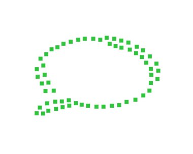 küçük kareler, konuşma balonu logosu, beyaz arka plan üzerinde izole illüstrasyon tasarımı ile konuşma balonu 