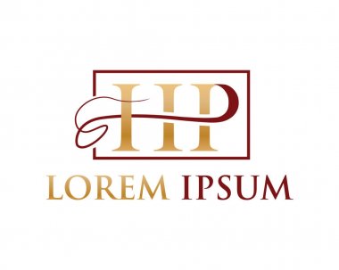 Beyaz arka plan üzerinde izole harfler Hp logosu, simgesi tasarım,. 