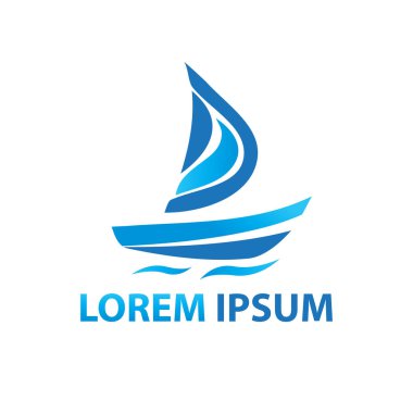 Beyaz arka plan üzerinde izole zarif yelken logosu, yelken illüstrasyon, simgesi tasarım,
