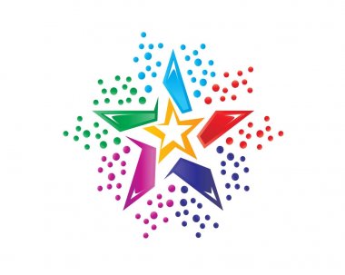 renkli yıldız logo, yıldız logo, beyaz arka plan üzerinde izole simgesi tasarım.