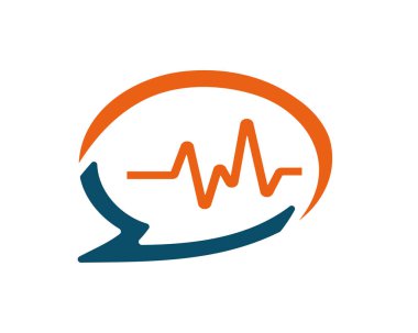 kalp hızı illüstrasyon, simgesi tasarım, beyaz arka plan üzerinde izole ile konuşma balonu. 