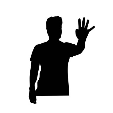 adam dört numaralı siluet, illüstrasyon tasarımı, beyaz arka plan üzerinde izole göster. 