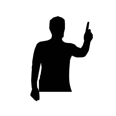 adam beyaz zemin üzerine siluet, illüstrasyon tasarımı, izole bir numara göster. 