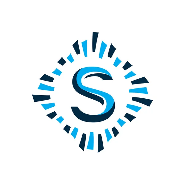 Elegante Buchstabe Logo Mit Strahlen Buchstabe Logo Symbol Design Isoliert — Stockvektor