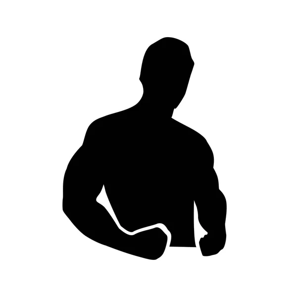 Confident Man Muscles Strong Man Muscles Silhouette Silhouette Design Isolated — Stock Vector