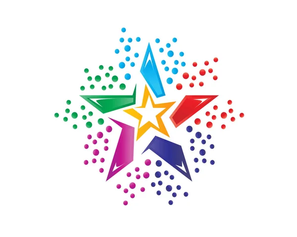 Buntes Stern Logo Stern Logo Symbol Design Isoliert Auf Weißem lizenzfreie Stockillustrationen