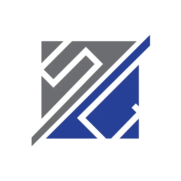 Iniciály Ilustrace Tučný Symbol Dopisy Čtvercové Symbol Designu Izolované Bílém — Stockový vektor