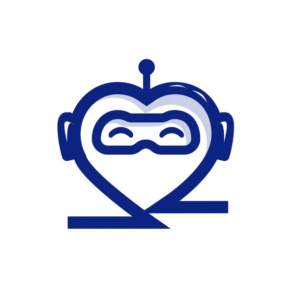 Robot Som Hjärtat Hjärtat Chatbot Robot Som Hjärtat Illustration Robot — Stock vektor