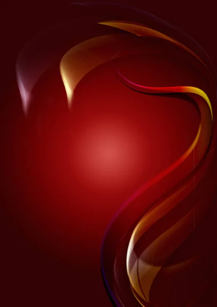 Red illuminated background with falling red and yellow shimmering waves — Stock Photo, Image