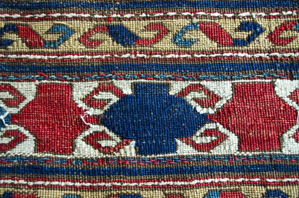 Detalhe velho tapete de lã napless — Fotografia de Stock