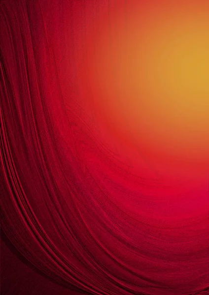 Fundo vermelho com ondas texturizadas na iluminação amarela — Fotografia de Stock