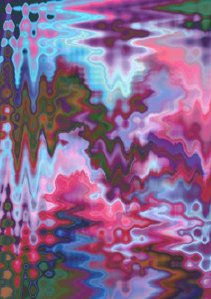 Abstrato fundo caótico de ondas ziguezague coloridas e mancha — Fotografia de Stock