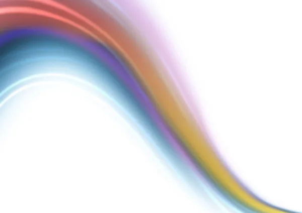 Curva de arco-íris com listras onduladas transparentes brancas no fundo branco — Fotografia de Stock