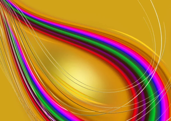 Convexe kruisende golven op oranje basis bedekt met dunne strepen — Stockfoto