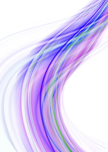 Curva ondulada roxa coberta cruzando tiras coloridas transparentes — Fotografia de Stock