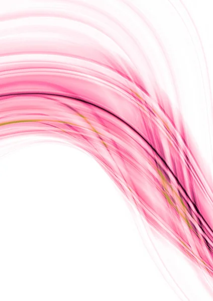 곡선된 핑크 웨이브는 흰색 바탕에 덮여 컬러 스트립 — 스톡 사진