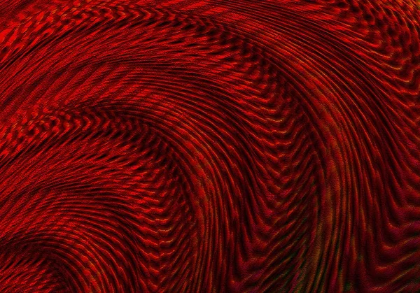 Convex rounded shapes covered with a fluted texture of red and black shades follows out of each other — Stock Photo, Image