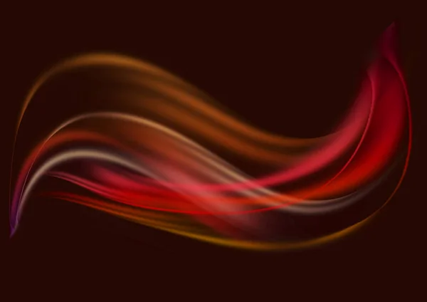 深褐色背景 有流动的凹形涡旋红色 棕色和米黄色波浪 — 图库照片