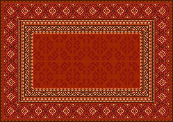Tapis Oriental Vintage Luxe Dans Les Tons Rouges Avec Des — Image vectorielle