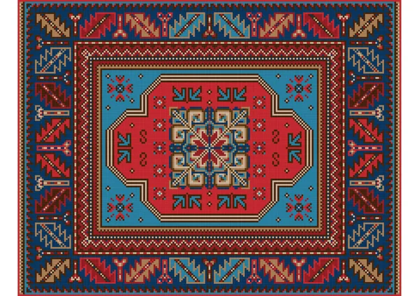 Buntes Muster Eines Luxuriösen Alten Orientalischen Teppichs Mit Rot Braun — Stockvektor