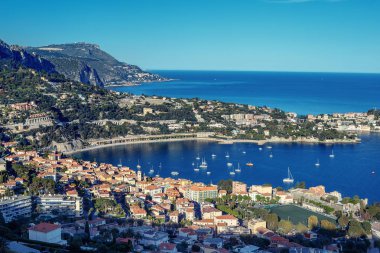 Cote dazur Fransa. Lüks resort ve bay Fransız Rivierası
