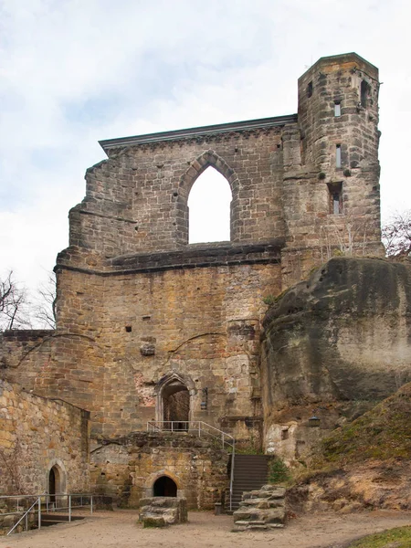 Ruines Château Oybin Dans Quartier Gorlitz Saxe Allemagne — Photo