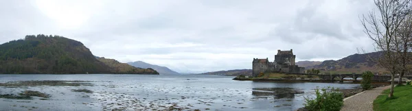 Panoramatic View Eilean Donan Castle Part Kintail National Scenic Area — Stock Photo, Image