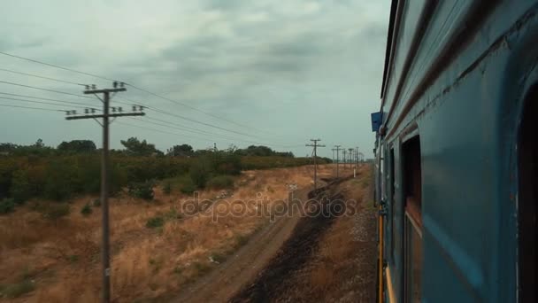 Vista da janela do trem que passa — Vídeo de Stock